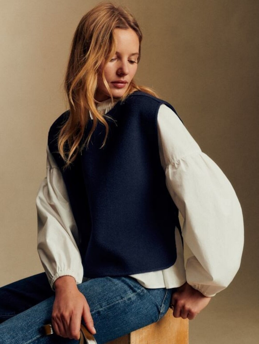 *NWT* [Sezane] Aaron Jacket In Navy, Size 38/6, Part Wool